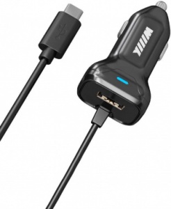 Автомобильное зар./устр. Wiiix CH-4-2-06 2A универсальное кабель USB Type C черный