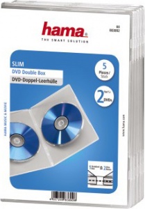 Коробка Hama на 2CD/DVD H-83892 Slim Case прозрачный (упак.:5шт)
