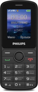 Мобильный телефон Philips E2101 Xenium черный моноблок 2Sim 1.77" 128x160 Thread-X GSM900/1800 MP3 FM microSD max32Gb