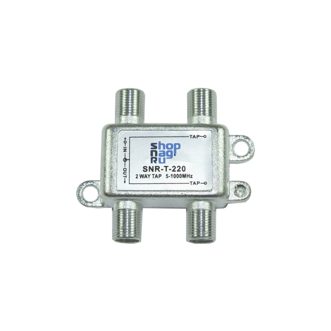 Ответвитель абонентский SNR-T-206 на 2 отвода, вносимое затухание IN-TAP 6dB.